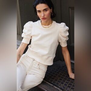 Chic Cream Puff Sleeve Sweatshirt